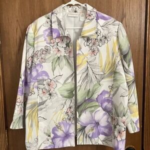 Alfred‎ Dunner Jacket/Blazer Size 18 Lined 3/4 Sleeves Light weight